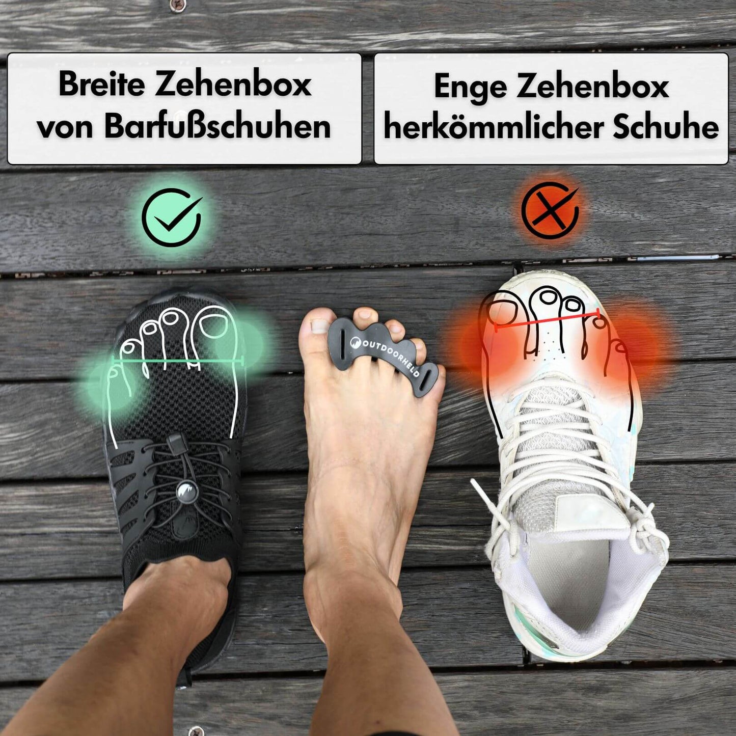 Zehenspreizer aus Silikon - für alle Zehenformen geeignet