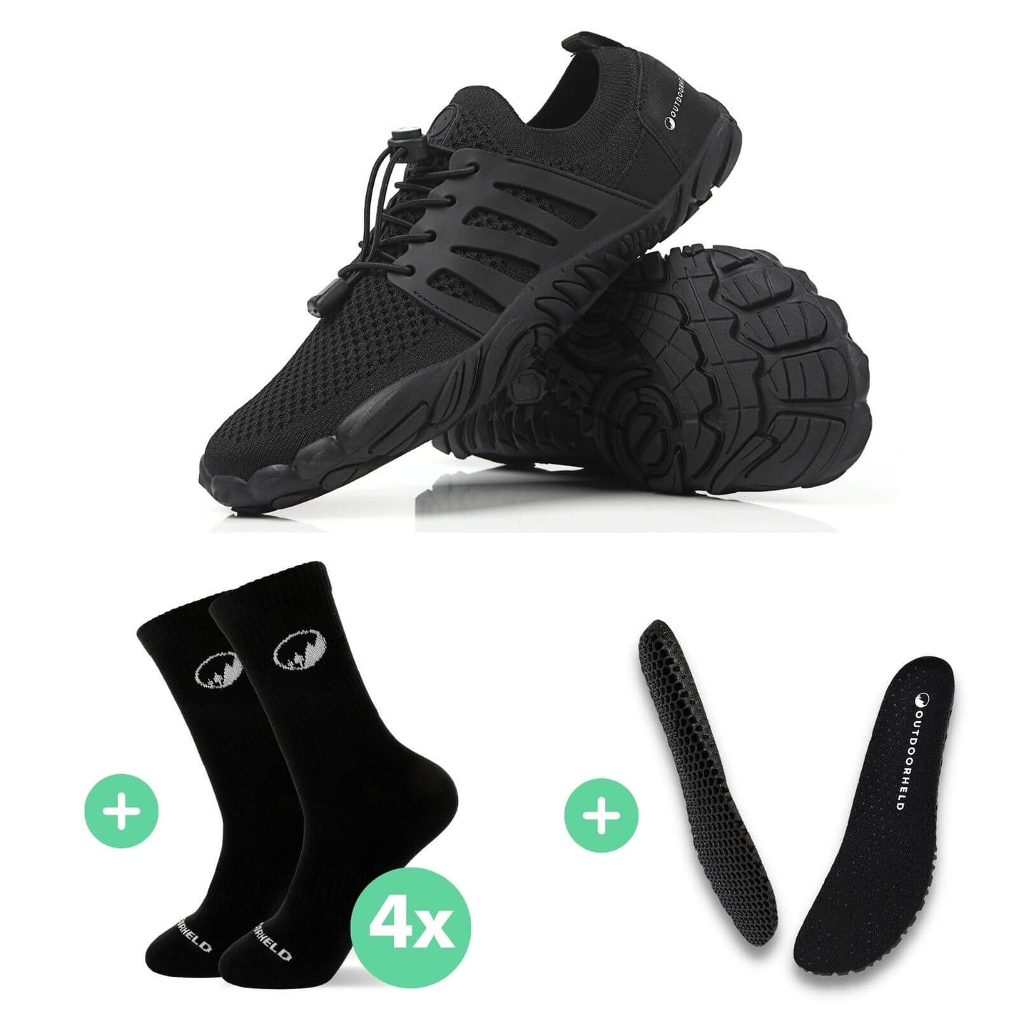 Barfuß-Starter-Bundle: Prime 1.0 + Barfußsocken + GRATIS OrthoFlex Einlegesohlen