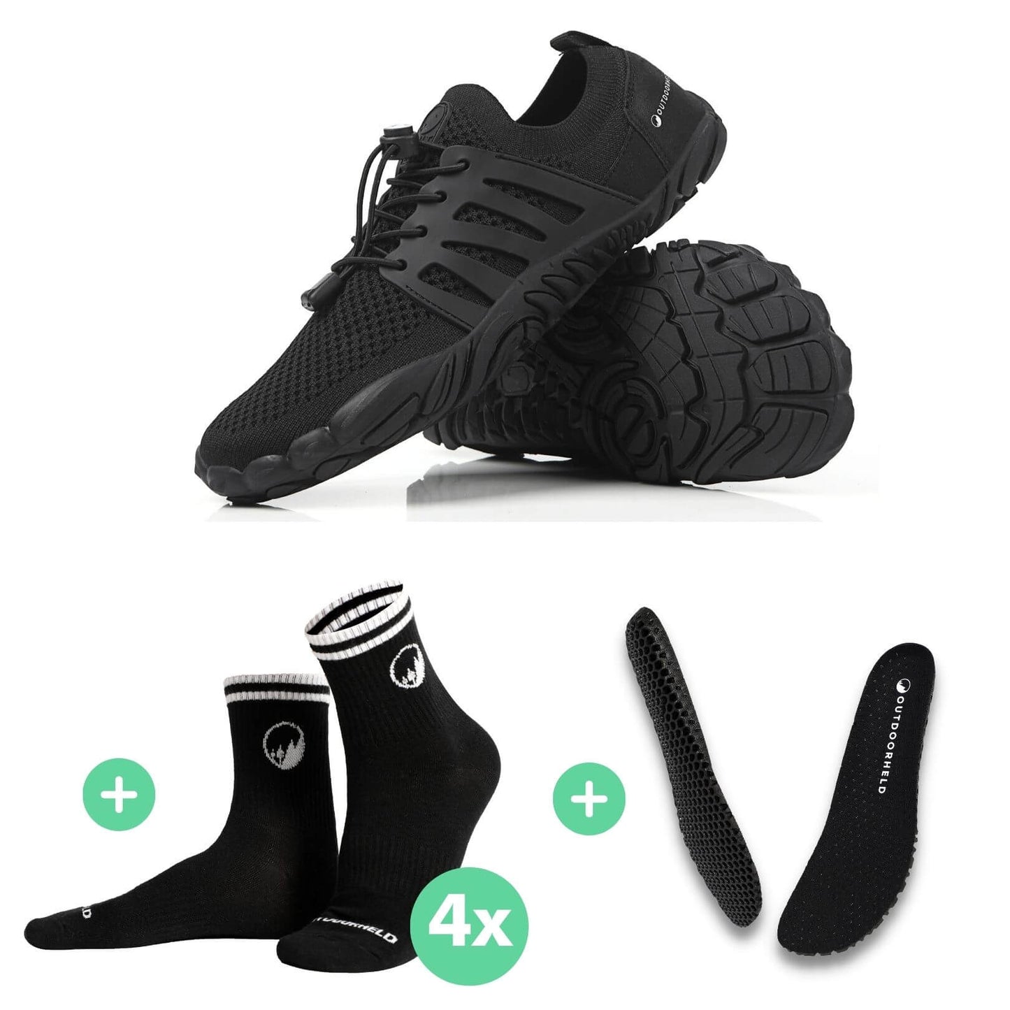 Barfuß-Starter-Bundle: Prime 1.0 + Barfußsocken + GRATIS OrthoFlex Einlegesohlen