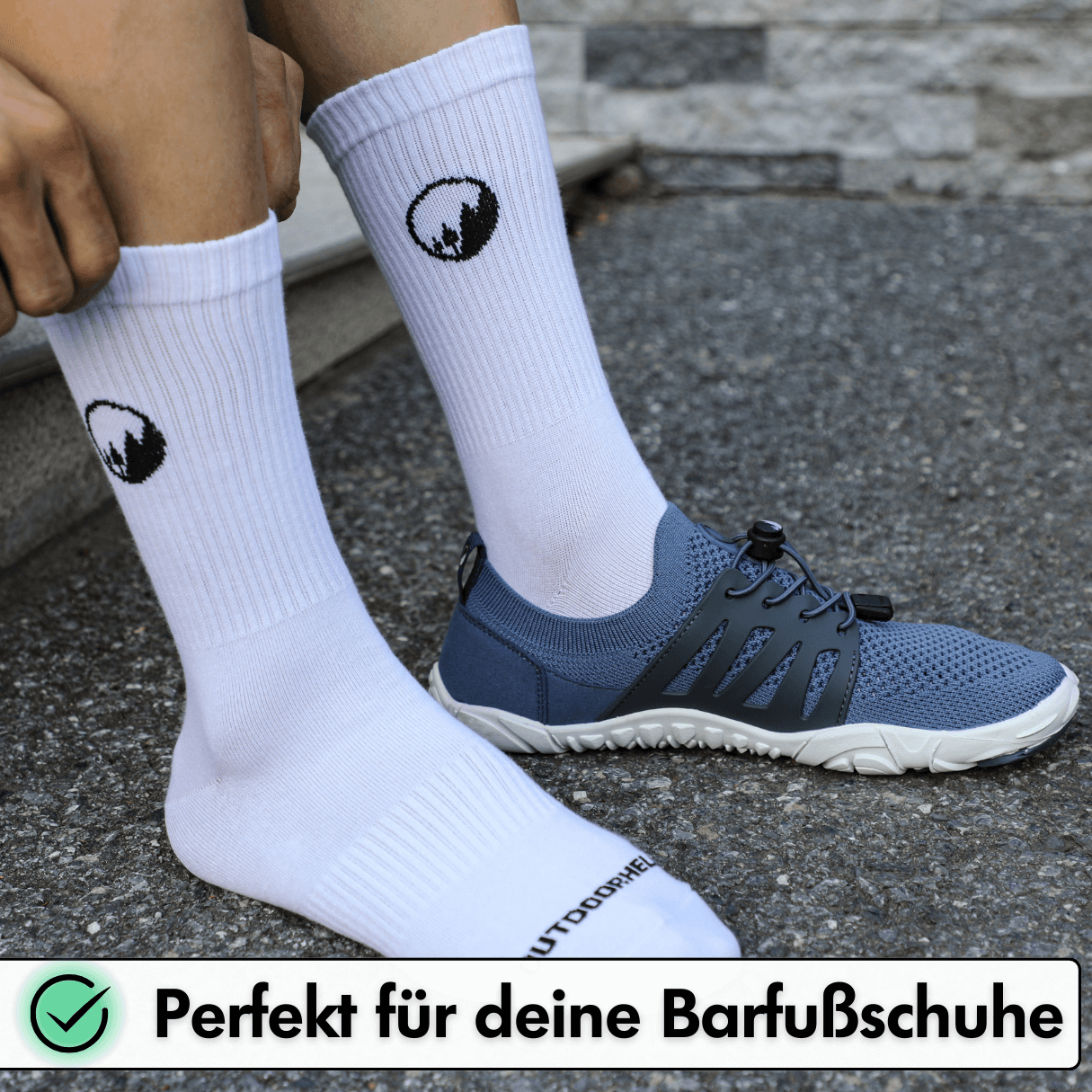 Hohe Sport-Barfußsocken - Weiß