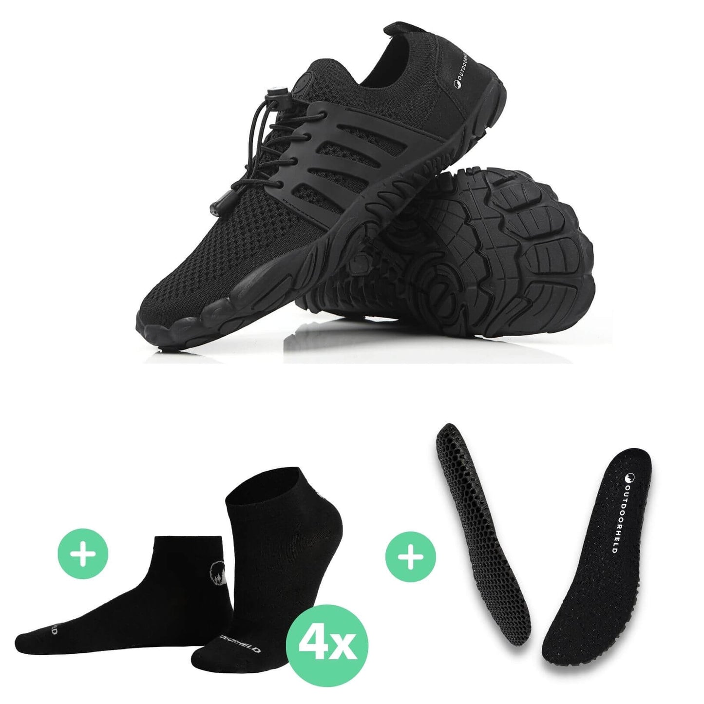 Barfuß-Starter-Bundle: Prime 1.0 + Barfußsocken + GRATIS OrthoFlex Einlegesohlen