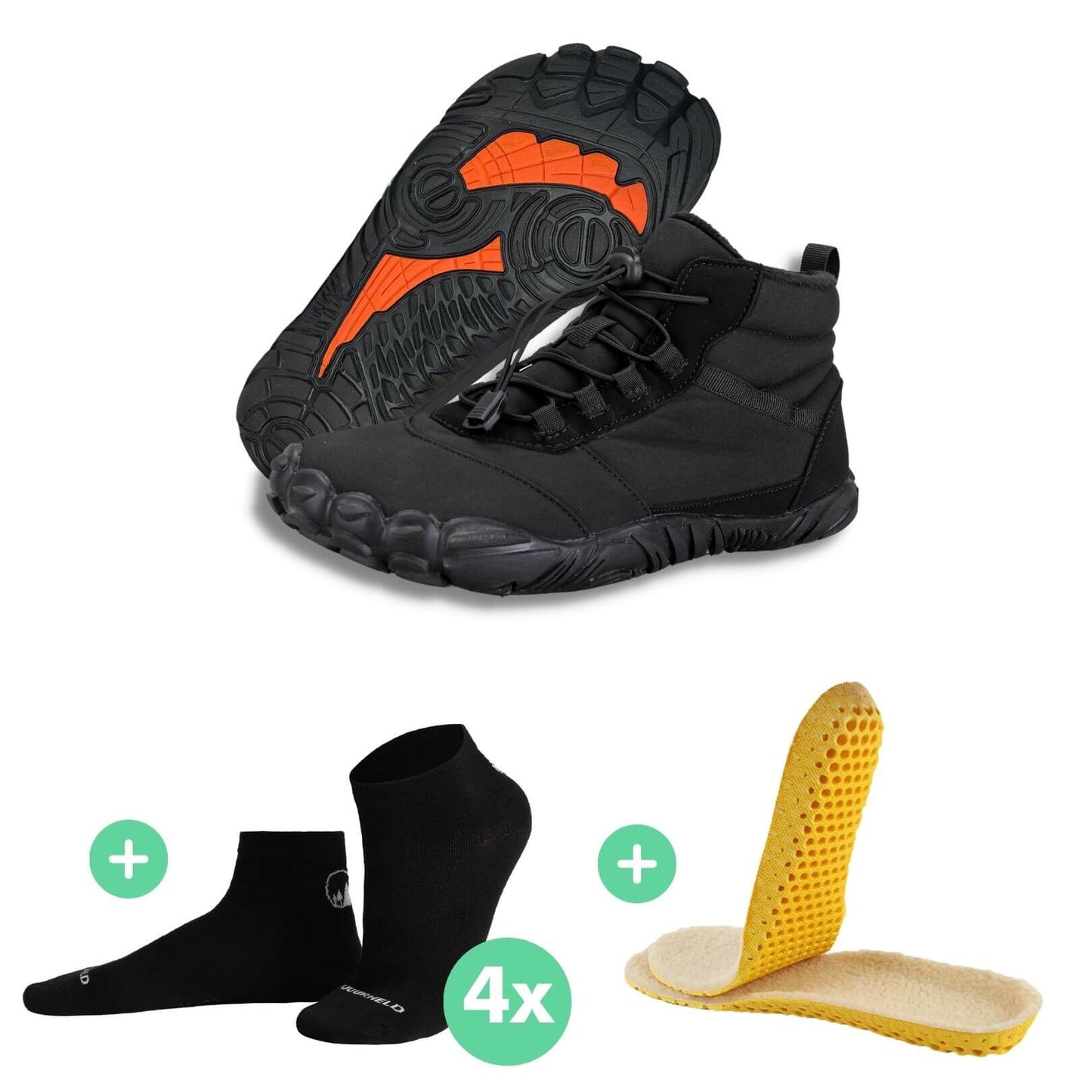 Barfuß-Starter-Bundle - Winter Edition: Winter Pro + Barfußsocken + GRATIS OrthoFlex Winter Einlegesohlen