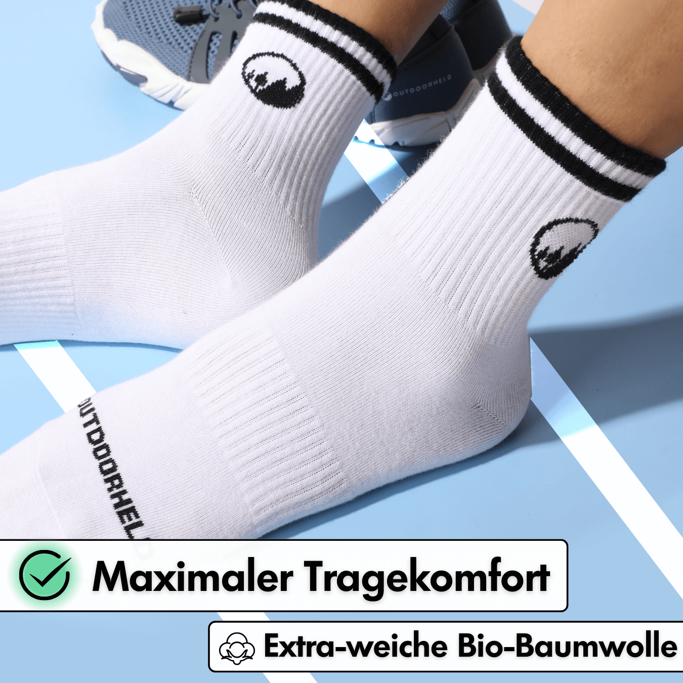 Mittelhohe Retro-Barfußsocken - Weiß