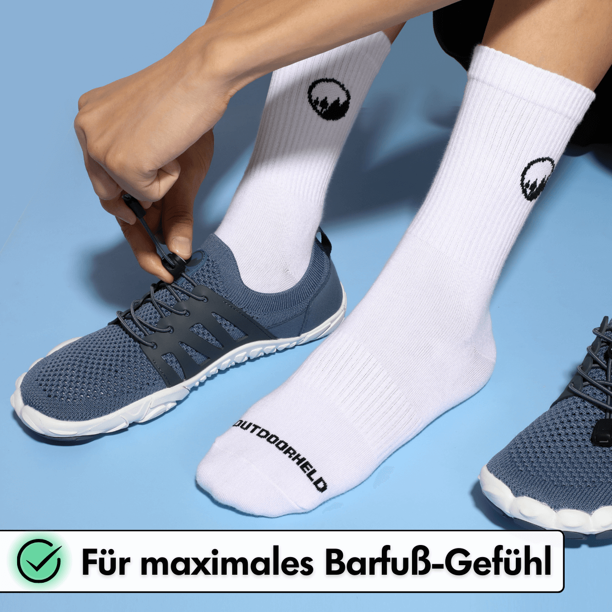 Hohe Sport-Barfußsocken - Weiß