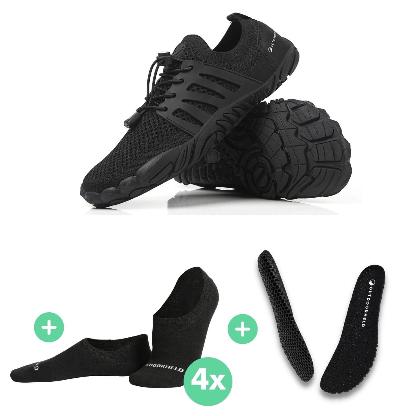 Barfuß-Starter-Bundle: Prime 1.0 + Barfußsocken + GRATIS OrthoFlex Einlegesohlen