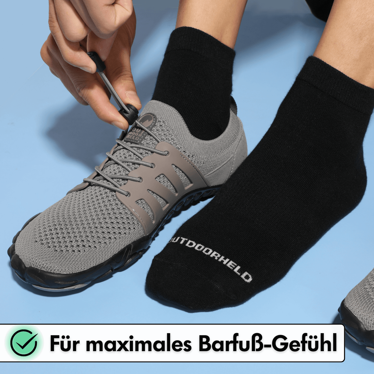 Sneaker Barfußsocken - Schwarz