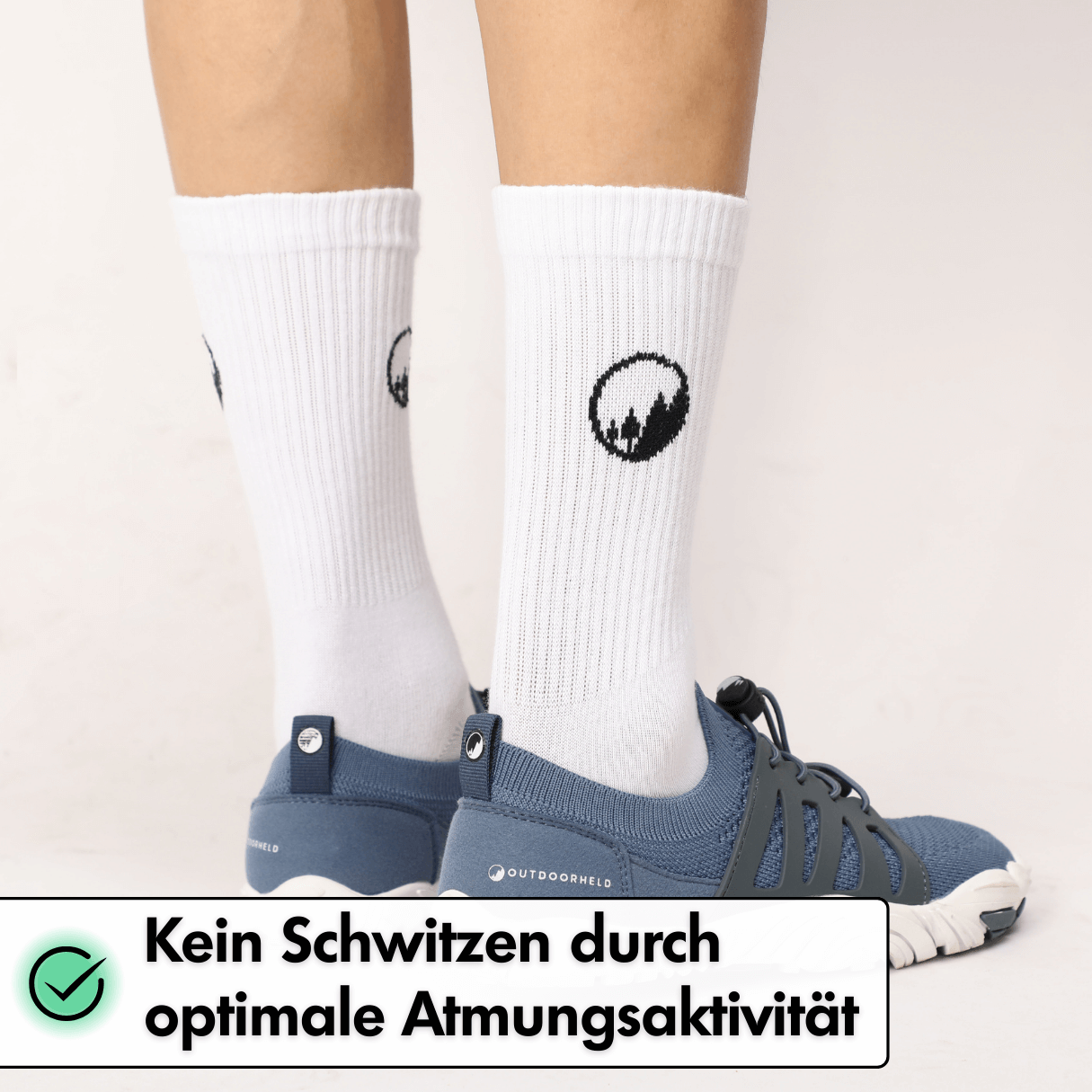 Hohe Sport-Barfußsocken - Weiß