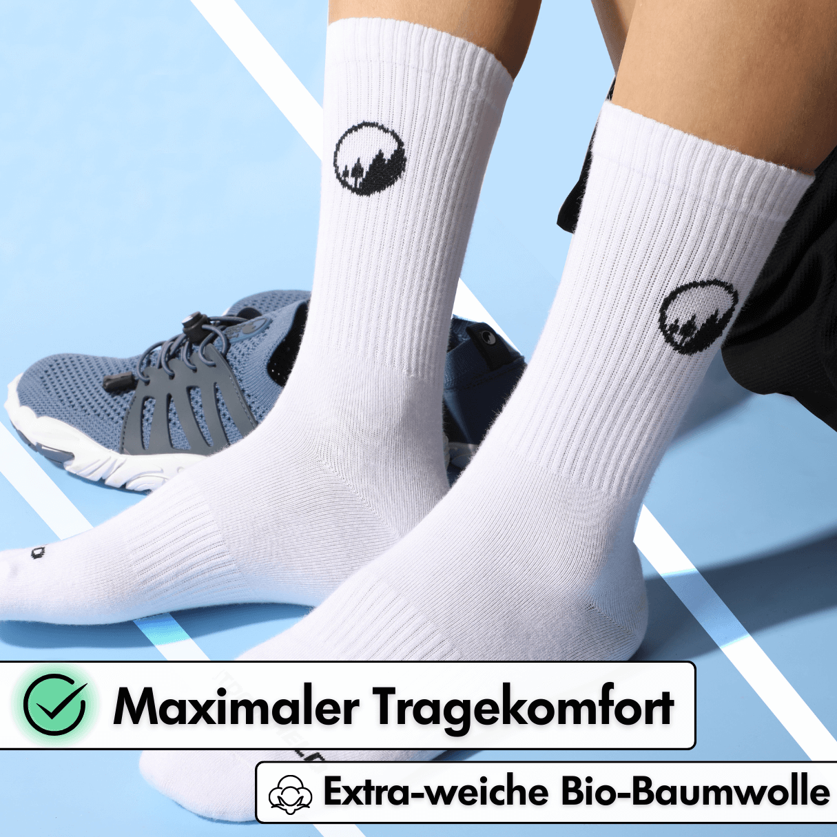 Hohe Sport-Barfußsocken - Weiß