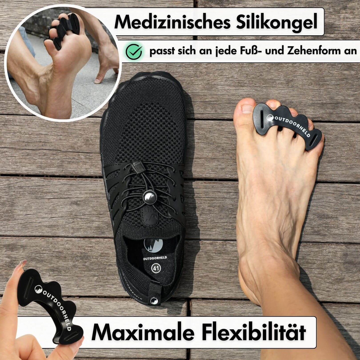 Zehenspreizer aus Silikon - für alle Zehenformen geeignet