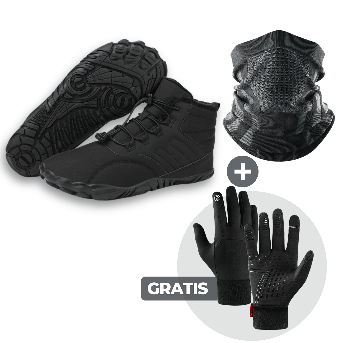 VIP BUNDLE: Winter Max Barfußschuhe + ThermoPro Halstuch + GRATIS ThermoPro Handschuhe