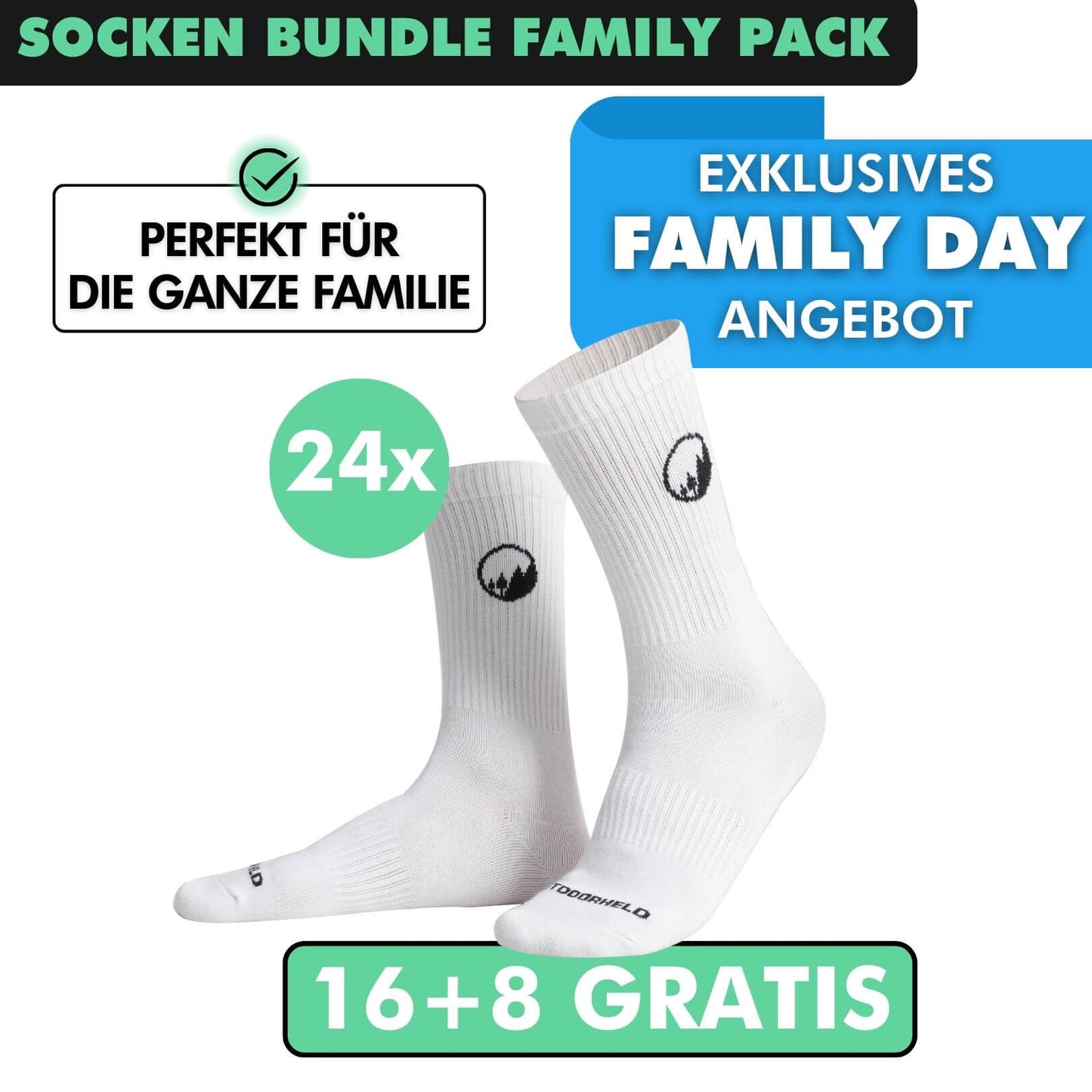 SOCKEN BUNDLE FAMILY-PACK: 24 Paar (16 +8 Paar GRATIS)