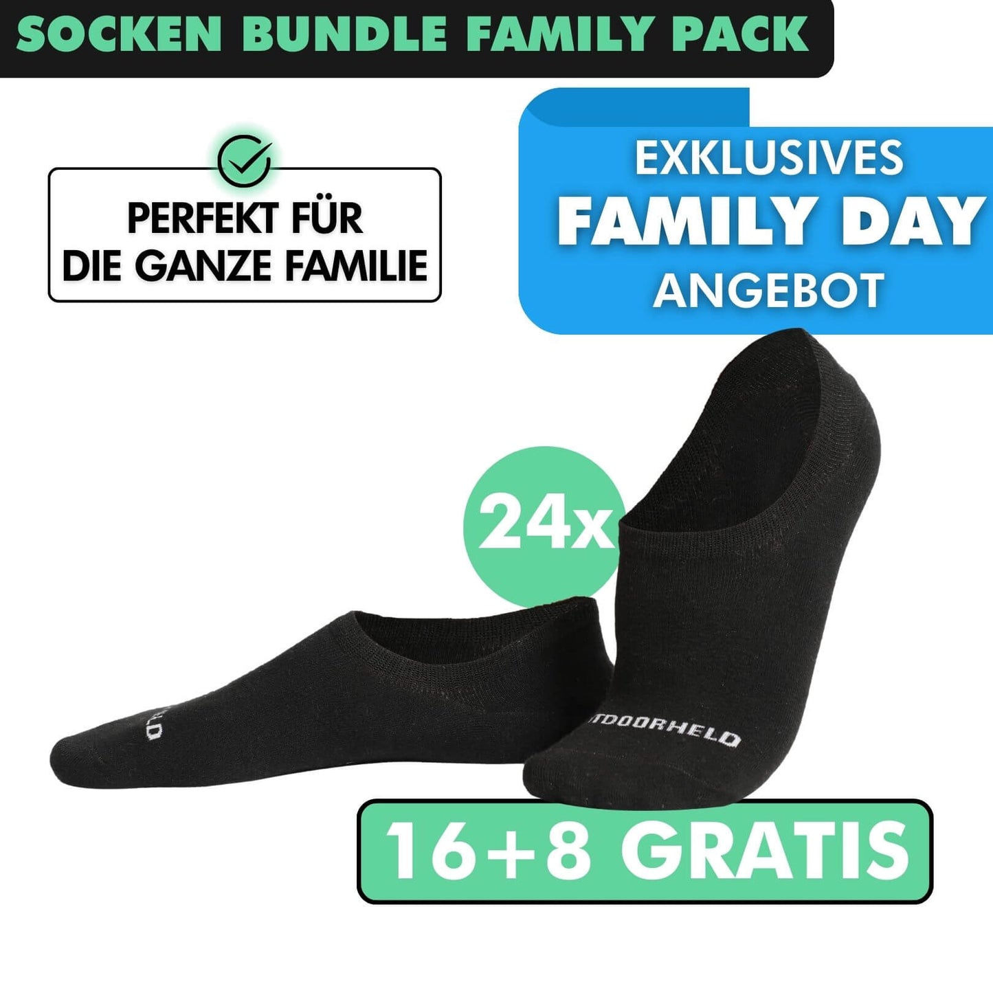 SOCKEN BUNDLE FAMILY-PACK: 24 Paar (16 +8 Paar GRATIS)
