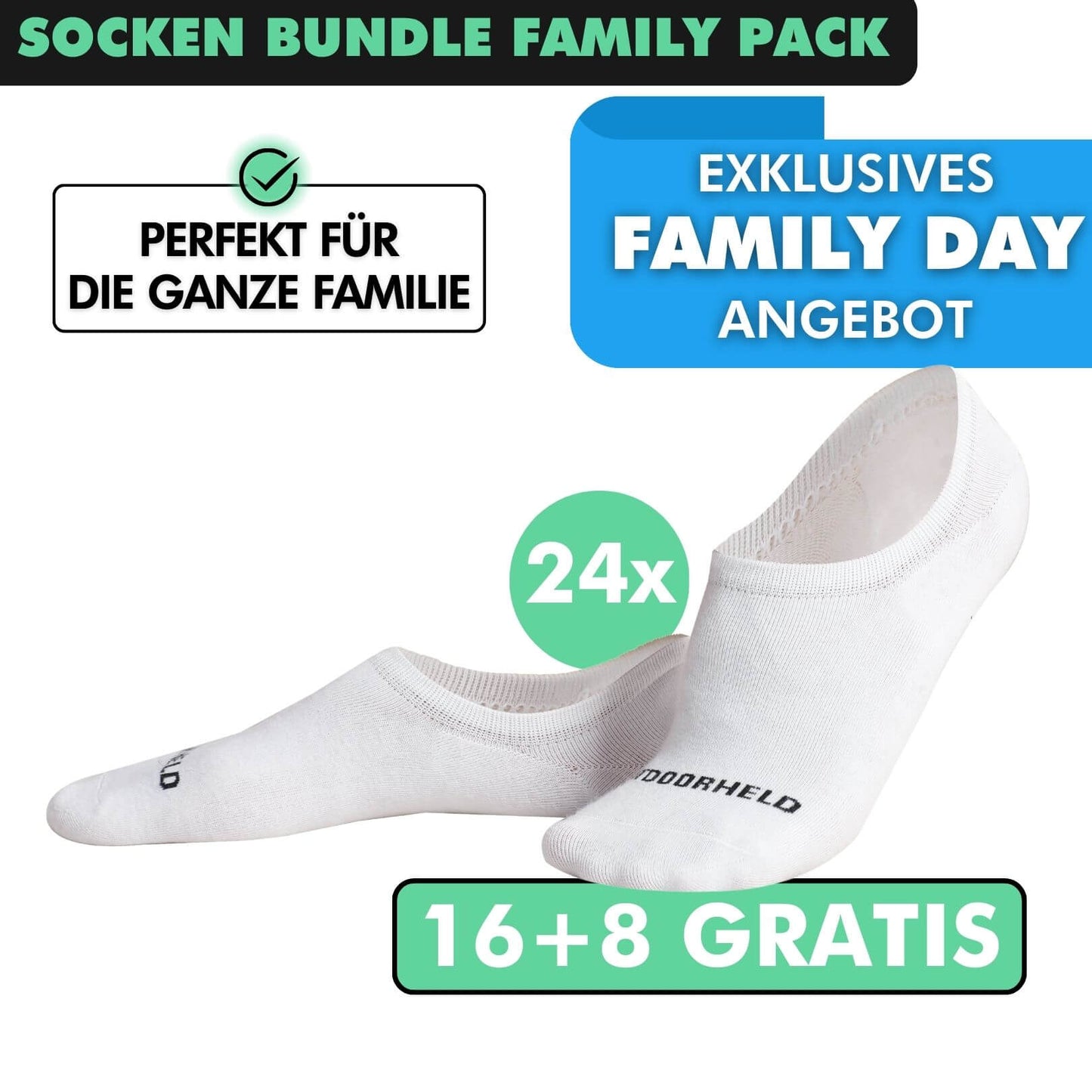 SOCKEN BUNDLE FAMILY-PACK: 24 Paar (16 +8 Paar GRATIS)