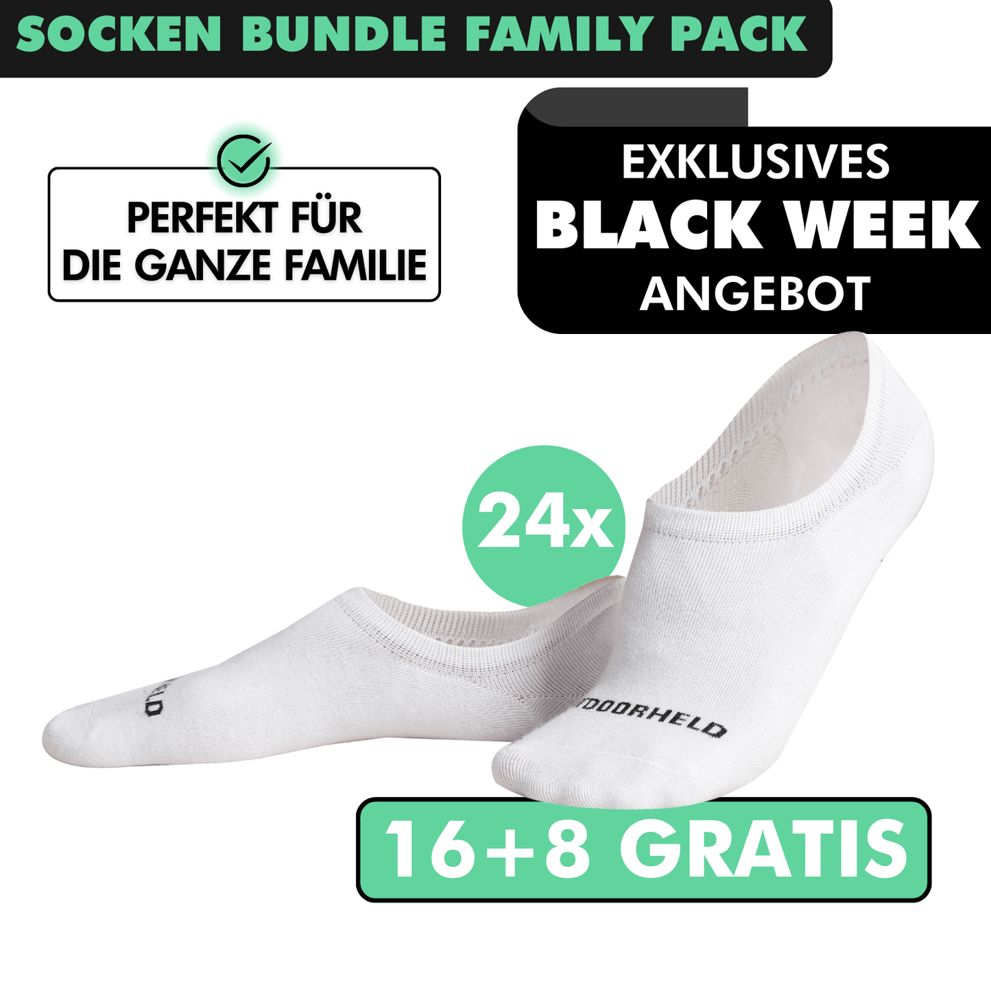 SOCKEN BUNDLE FAMILY-PACK: 24 Paar (16 +8 Paar GRATIS)