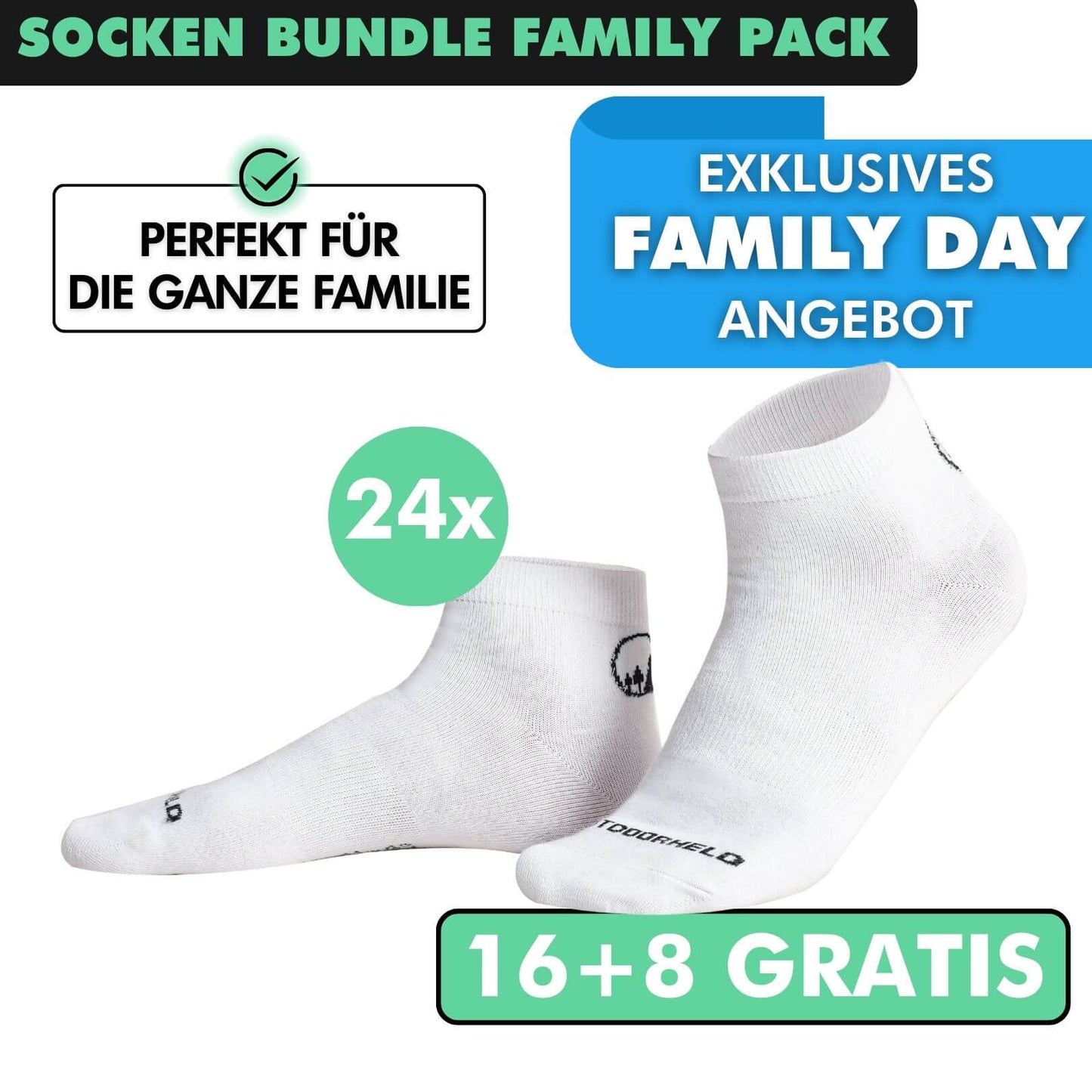 SOCKEN BUNDLE FAMILY-PACK: 24 Paar (16 +8 Paar GRATIS)