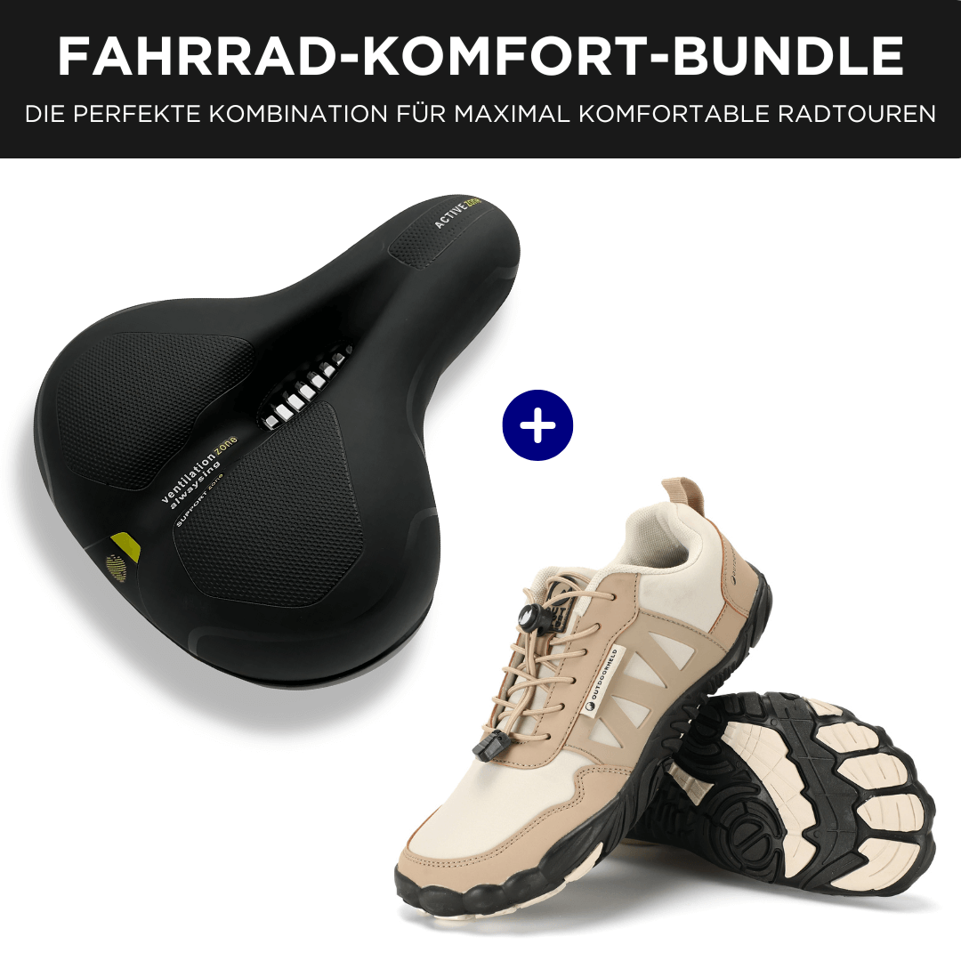 Fahrrad-Komfort-Bundle: Barfußschuhe + Fahrrad-Sattel