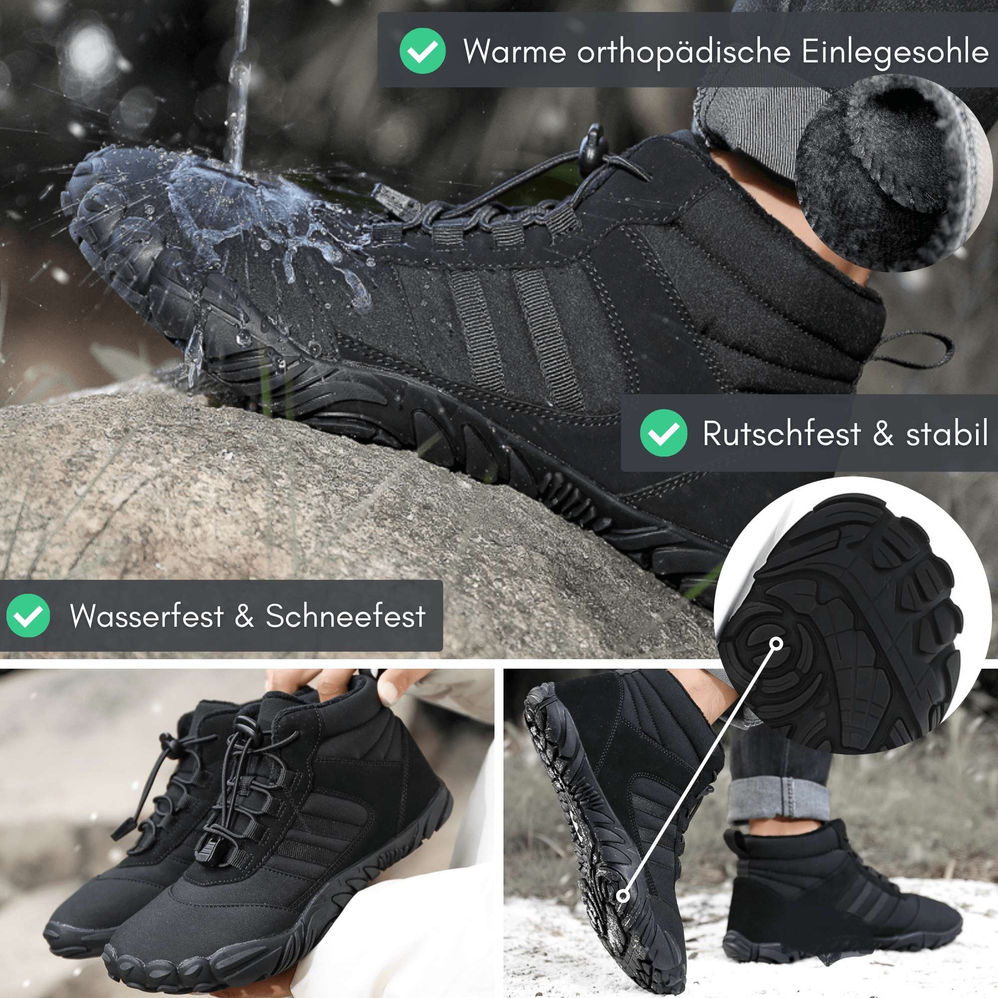 VIP BUNDLE: Winter Pro Barfußschuhe + ThermoPro Halstuch + GRATIS ThermoPro Handschuhe