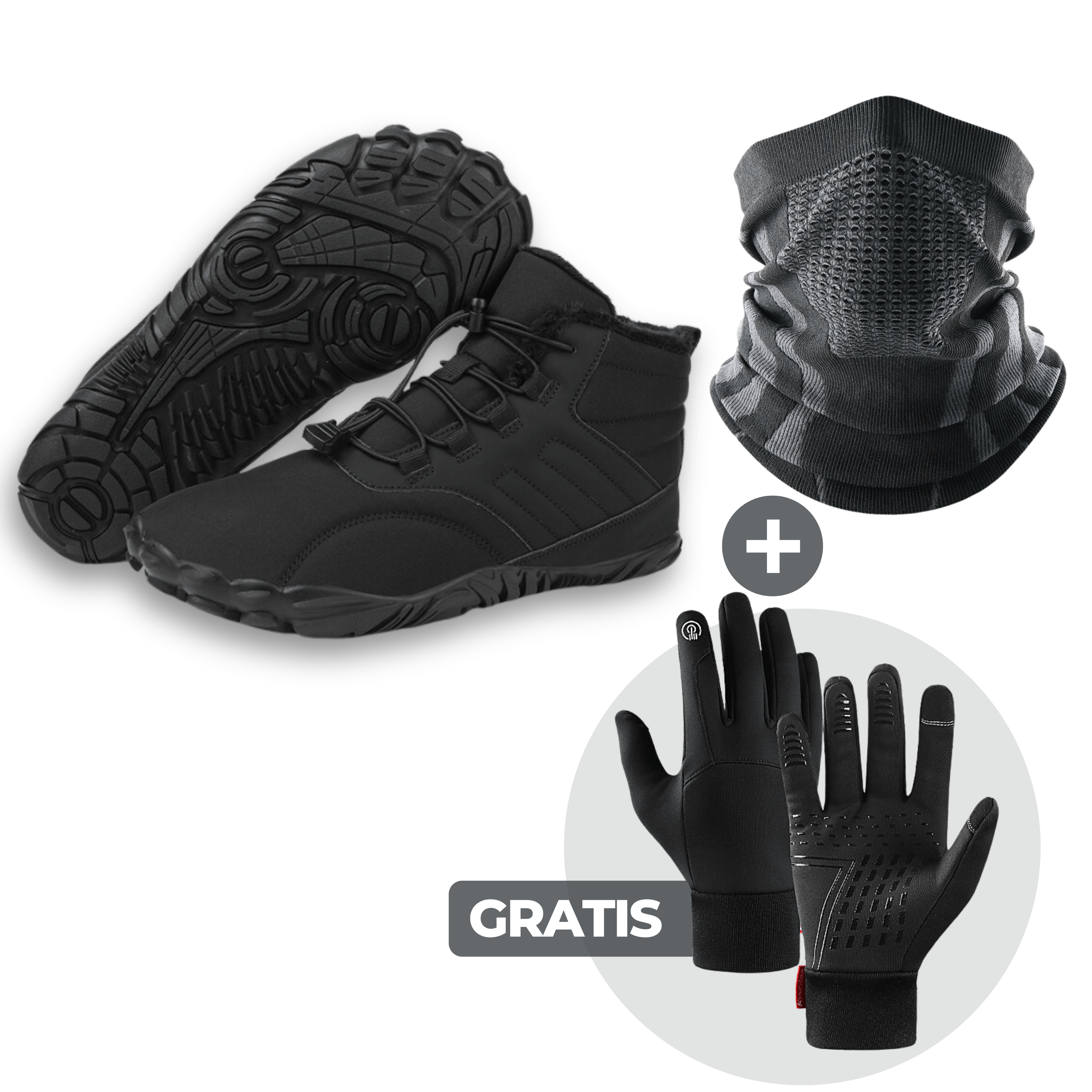 VIP BUNDLE: Winter Max Barfußschuhe + ThermoPro Halstuch + GRATIS ThermoPro Handschuhe